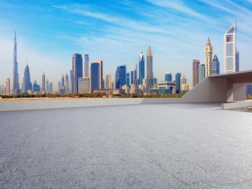 迪拜背景中的摩天大楼!