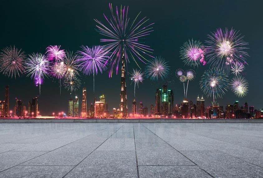 夜空烟花,庆祝,新年欢乐天空