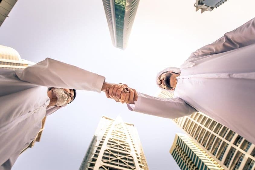 阿拉伯联合酋长国迪拜,户外商务会议