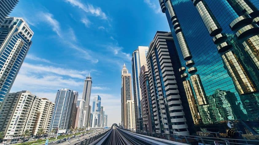 迪拜市景,建筑,高楼,公路