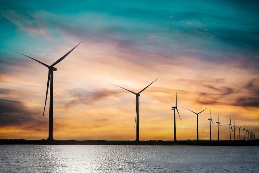 发电的风力涡轮机。