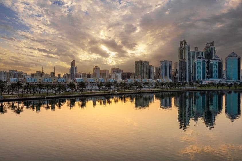 沙迦中央市场标志性建筑。