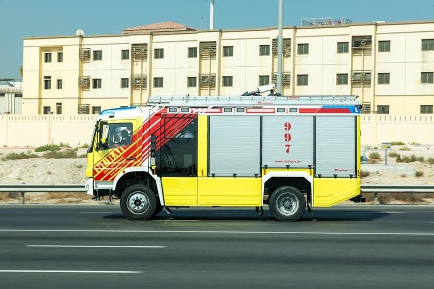 迪拜的移动消防车。