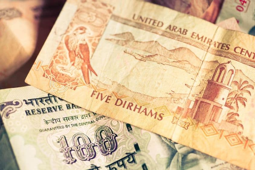 阿联酋与印度的货币。
