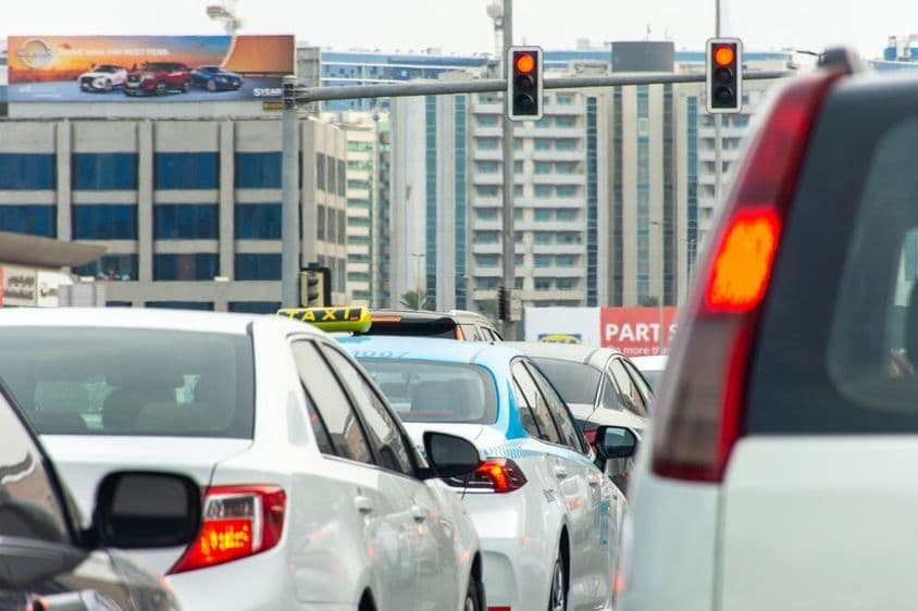 迪拜市的交通堵塞