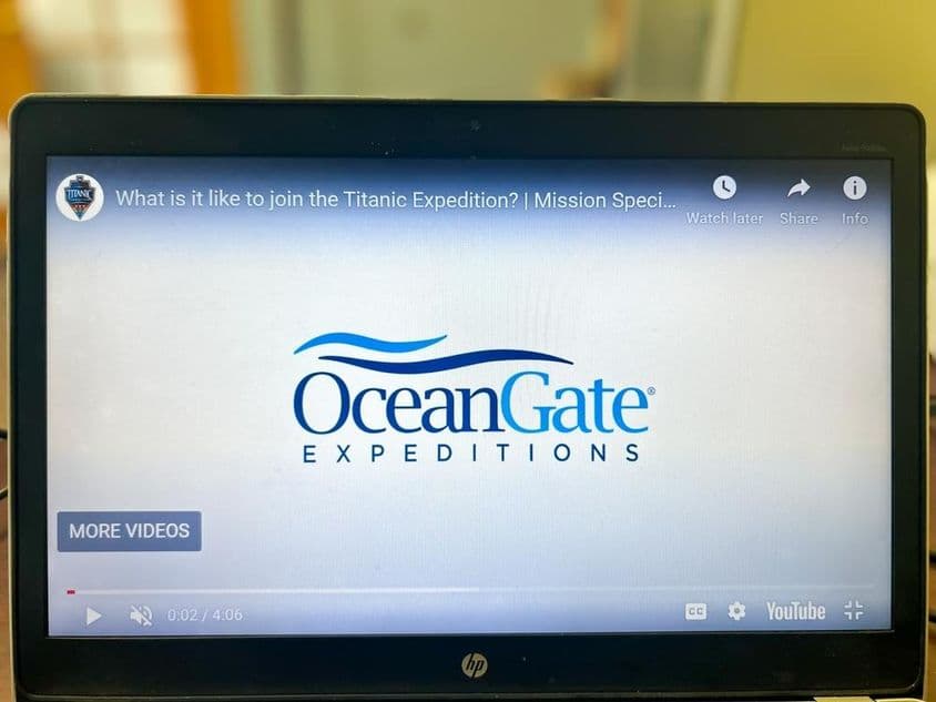 Oceangate网站上显示的Oceangate探险标志。