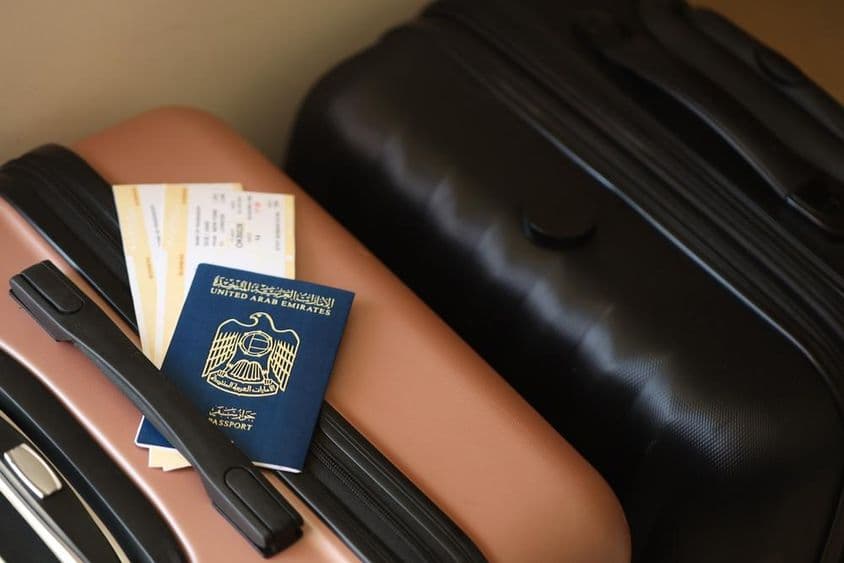 阿拉伯联合酋长国,带有盖章的护照。