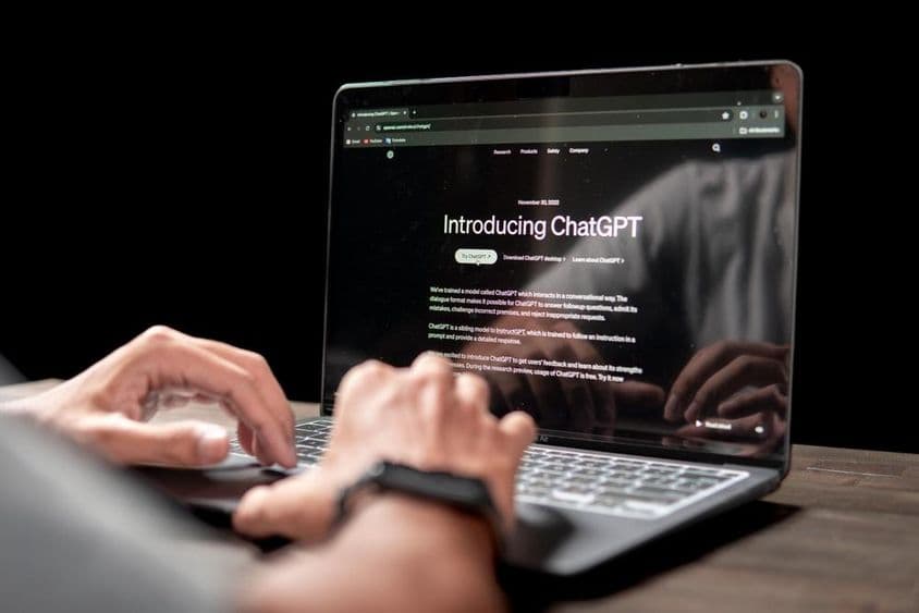 Chat GPT人工智能网站的特写镜头