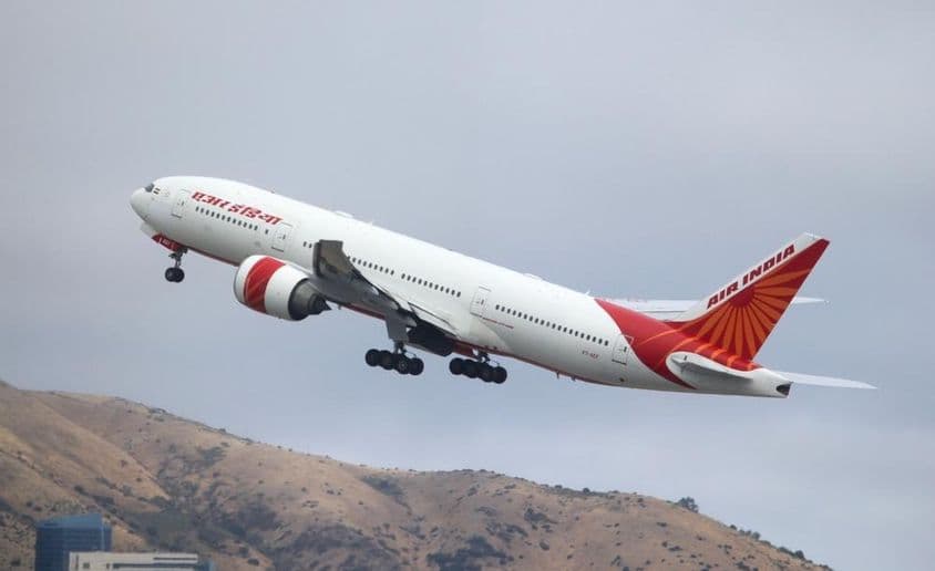 印度航空波音777-200LR飞机。