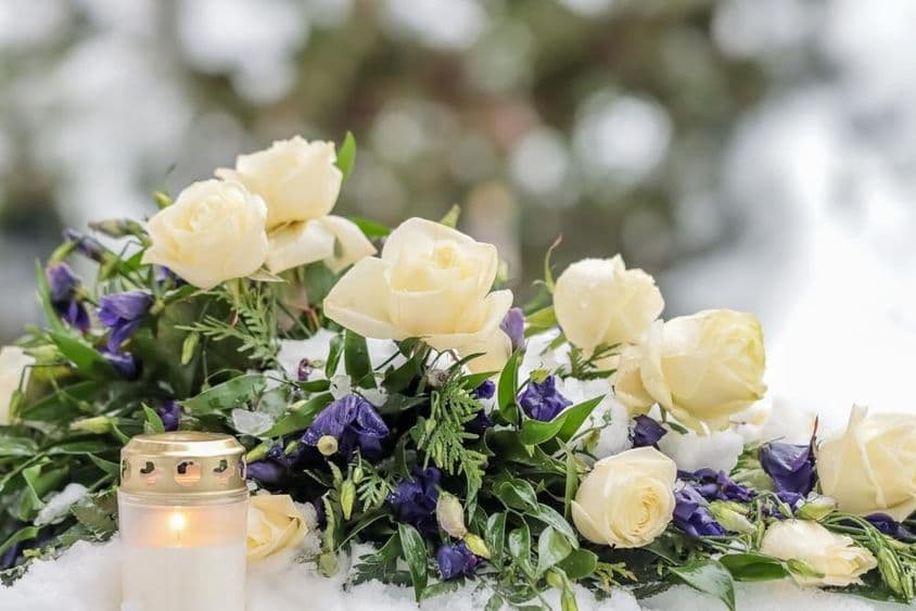 美丽的蓝白花束。