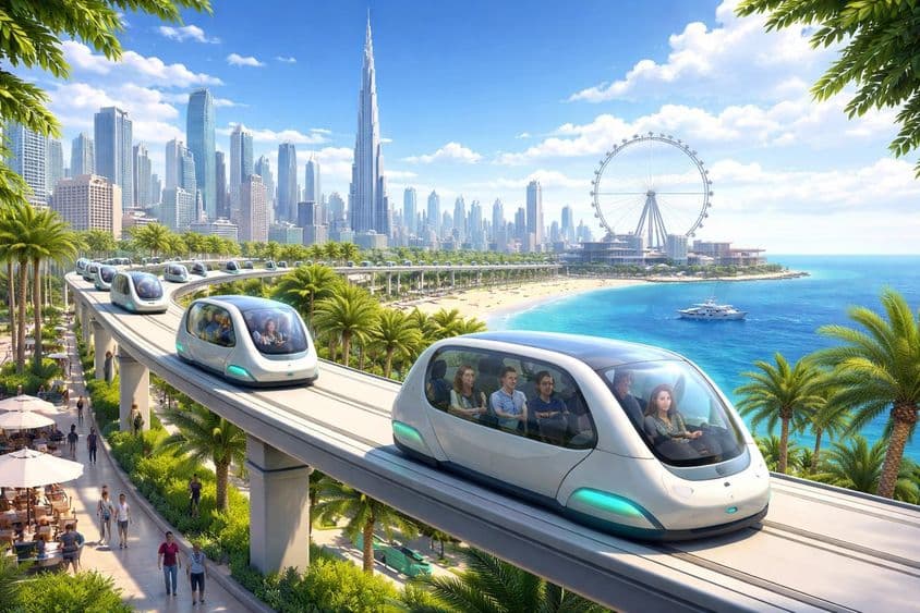 迪拜海滨的Glydways胶囊