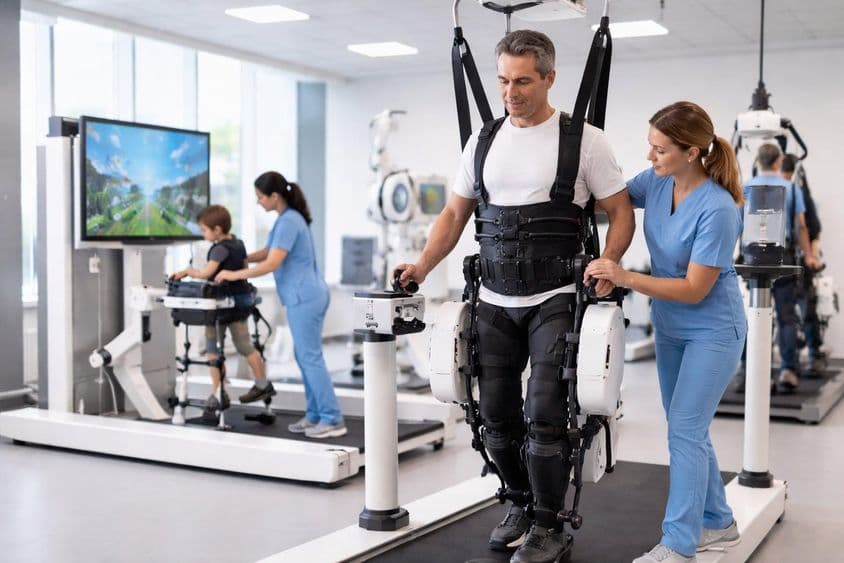 机器人辅助下的康复。