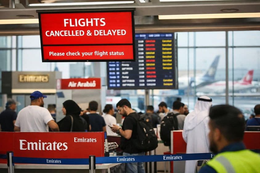 因领空关闭导致航班取消