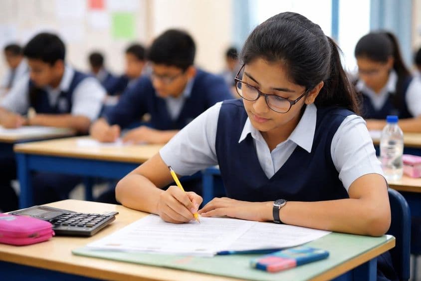 在考试环境中的迪拜学生