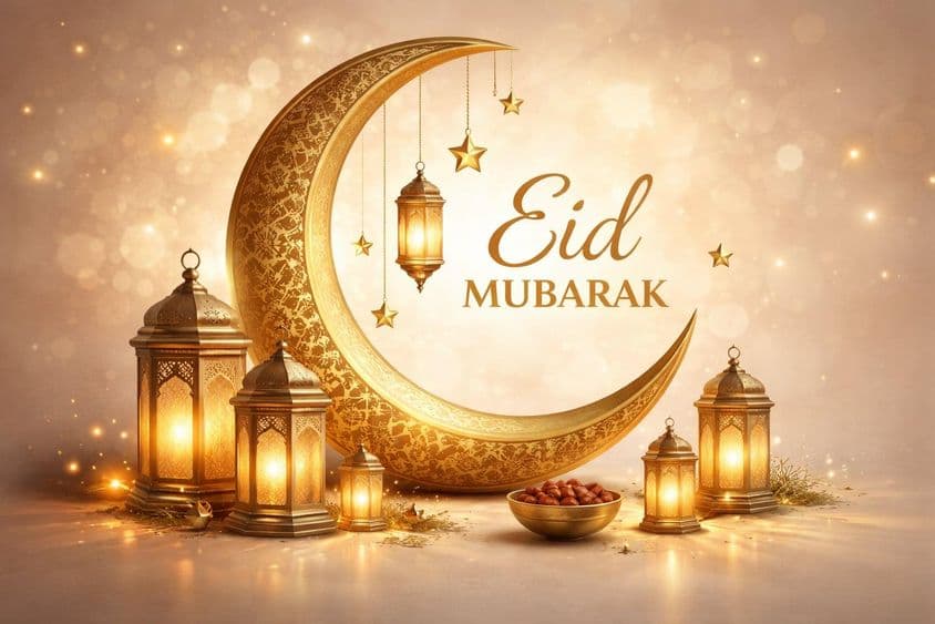 金色新月灯饰节庆