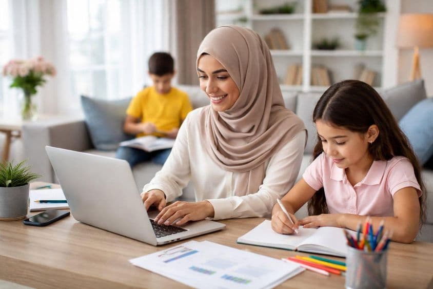 家庭与一起居家的工作