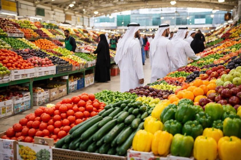 繁忙氛围中的新鲜市场
